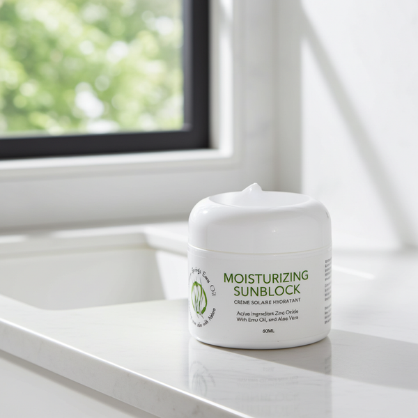 All Natural Sunblock with Emu Oil & Zinc Oxide (Broad Spectrum Protection) - Reef Safe!